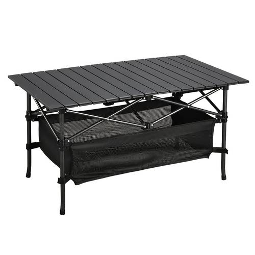 lightweight aluminum folding camping table portable roll for outdoor camping beach bbq patio and picnic durable waterproof with carrying bag