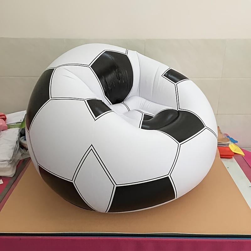 1pc inflatable soccer ball chair sofa single seat durable pvc portable for home outdoor leisure lounger camping gear sports themed decor multicolor holiday celebrations valentines easter independence day christmas halloween details 2