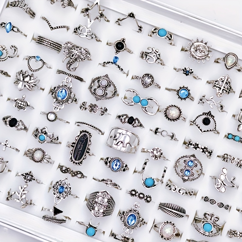 Wholesale 24pcs Pack Fashion Stacked Rings Retro Bohemian