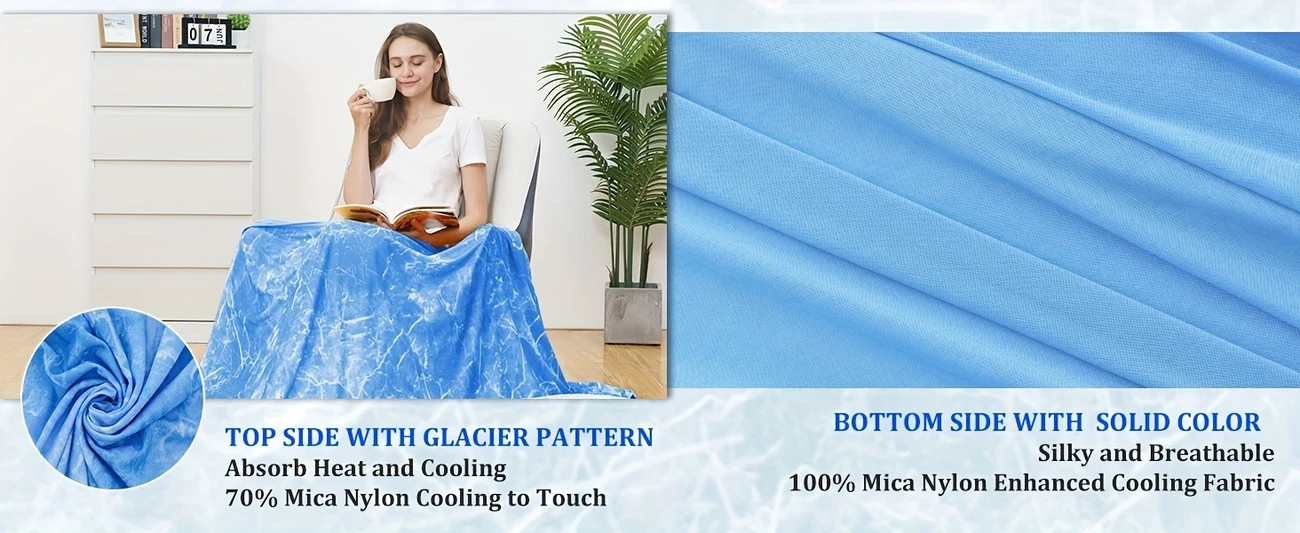 1pc orhopui cooling blanket double sided cooling effect lightweight breathable bed throw for hot sleepers or summer use machine washable ideal gift for men women blue office cooling blanket for hot sleepers contemporary design durable construction versatile accessory decor construction travel essentials details 8