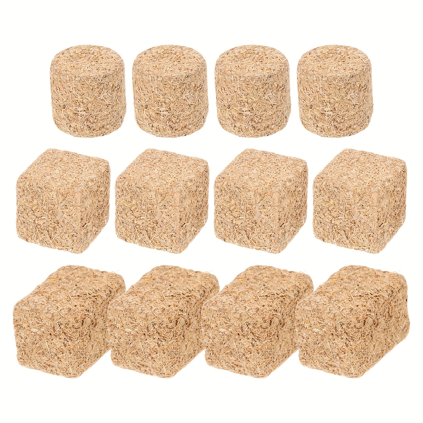 12pcs Simulation Mini Straw Bale Model Peripheral Additions Farm (cylinder + Square + Rectangle) 4