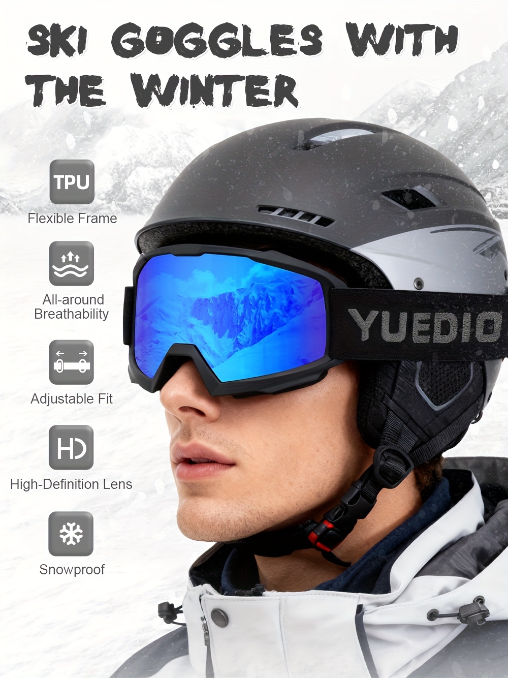 2-Pack Trendy Ski Goggles Ultra Lightweight High Cost-Effective