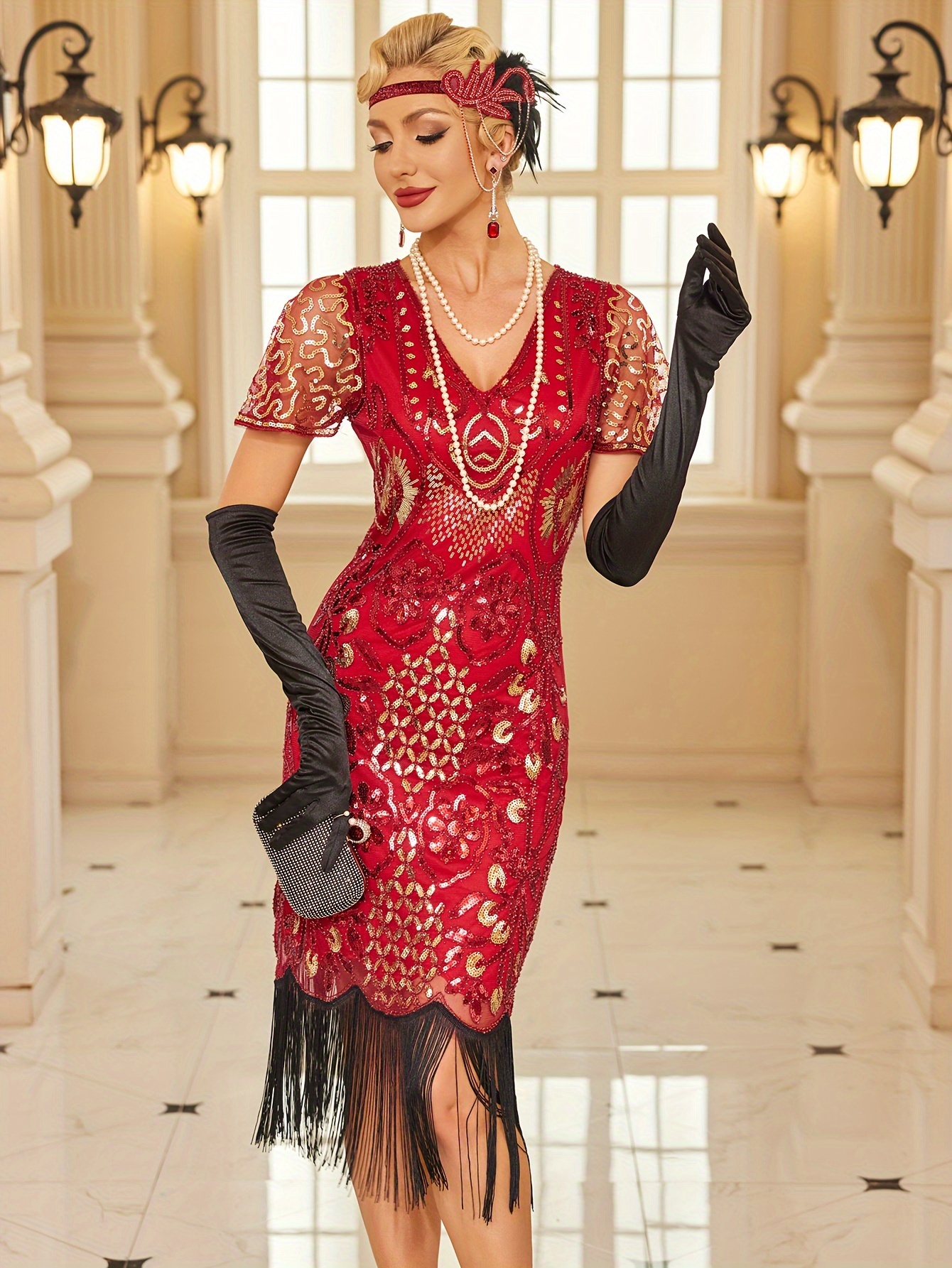 vintage red dress sold on Temu United States