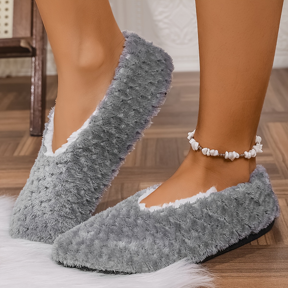 Women's Slippers With Thickened Lining, Indoor Slippers With , Couple's Slippers With Lightweight And Quiet Soles, Breathable Fabric For , Machine-washable Casual Shoes, Women Shoes