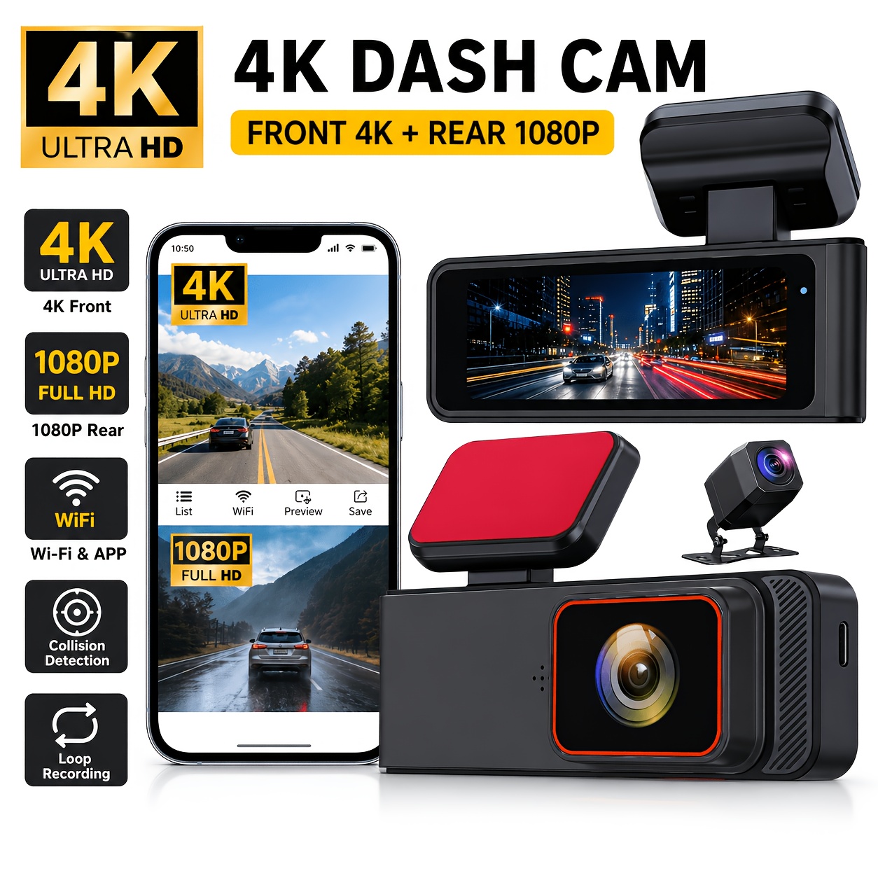 4k dashcam sold on Temu United States