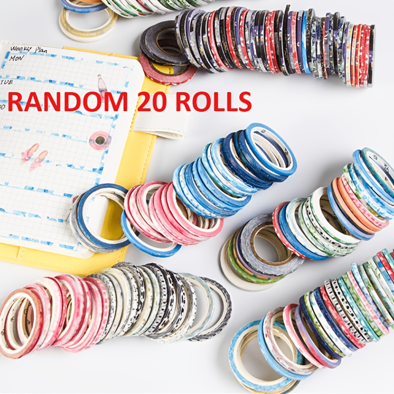 TEMU 20 Rollos de Cinta de Rejilla para Uñas: Cinta de Pintor con de Cuadros , Adhesivo Fácil de y Sin Sangrado, Herramienta de para Salones para