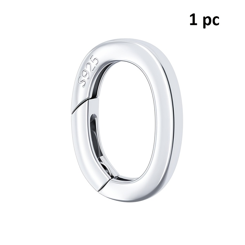 E-shop 1 Stück Vollständig 925 Sterlingsilber Ovaler Verschluss, Hummerverschluss Verschlüsse, Halsketten-Verbinder, Feder-Ring-Verschluss