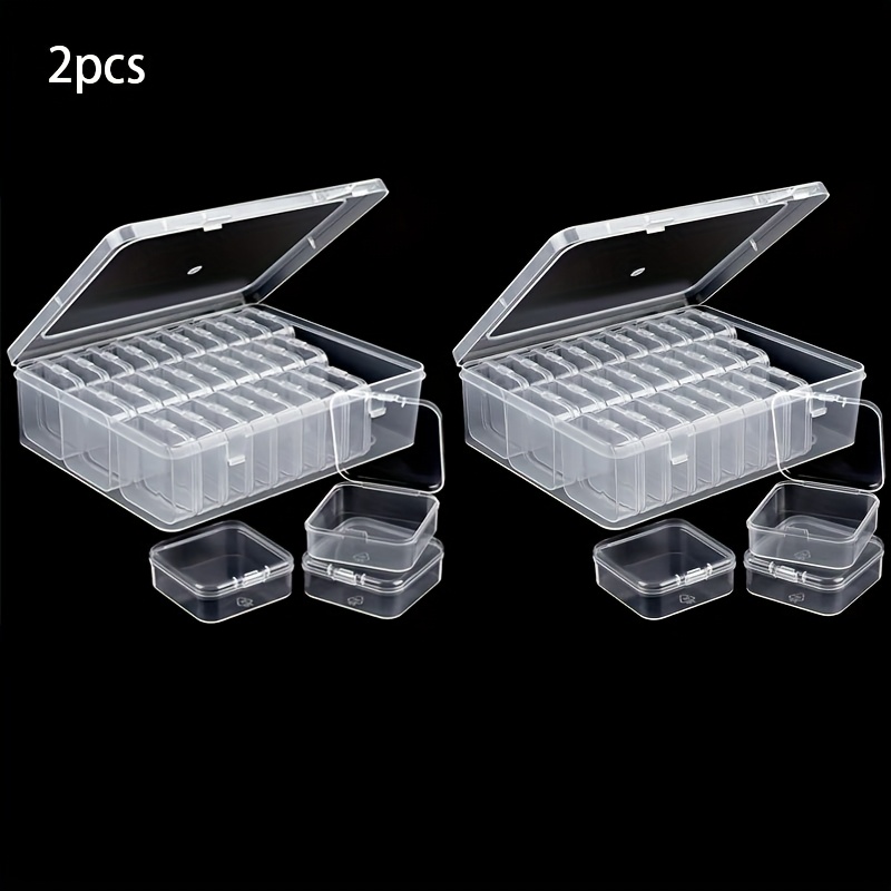 60 small boxes 2 large boxes set of 2 transparent plastic storage containers   beads jewelry crafts durable   ideal gift for yourself or jewelry box Product details 2