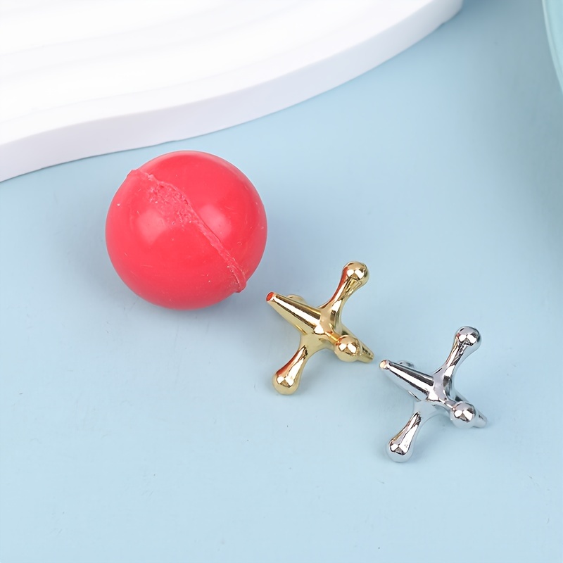 Metal Jacks Ball Game Set Classic Tabletop Play Kit Jacks Temu