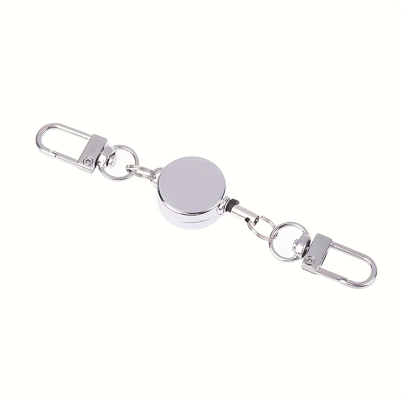 Image of Anti-theft Metal Easy-to-pull Rope Retractable Key Holder Elastic Keychain Sporty Retractable Key Ring Nurse Parts