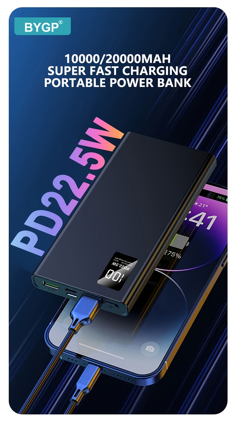 20000mah ポータブル pd20w高速充電器付き usbおよびtype c