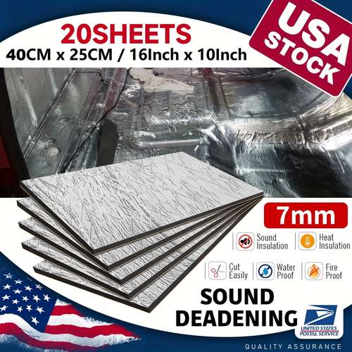 MODIGT 20-Sheet Car Sound Deadener Mat - 10mm Thick Self-Adhesive Noise & Heat Insulation
