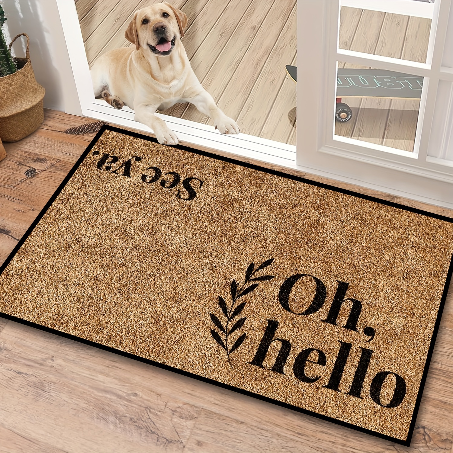 

Chic Floral Welcome Door Mat - Non-slip, Machine Washable For Indoor/outdoor Use - Perfect For Living Room, Kitchen, Bedroom & More
