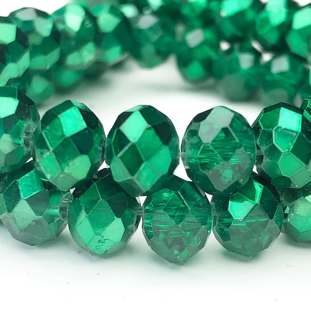 

[elegant Style] Eleanbeads Green Czech Beads, 4/6/8mm Ab Artificial Crystal, Sparkling Loose Spacer Beads For Making - Ideal For Bracelets & Necklaces Accessories, Beads For Jewelry Making