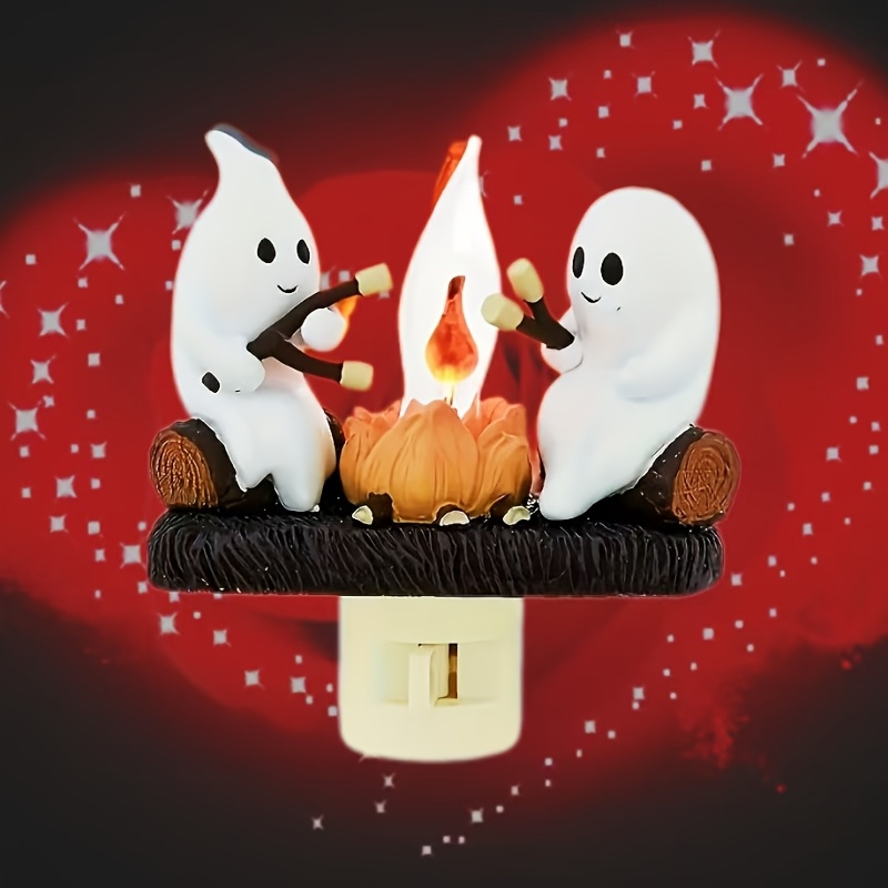 

3d Campfire Flickering Night Light, Campfire Flame Halloween Nightlight, Campfire Night Light Nightlight Indoor Decorations For , Valentine's Day Decoration, Valentine's Day Gifts