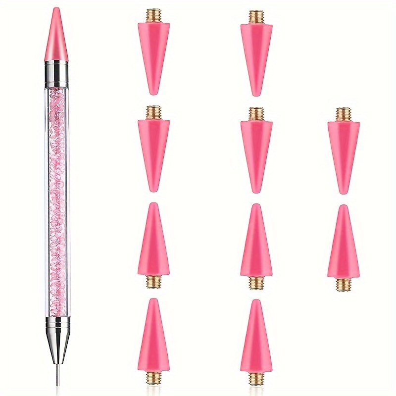 

11pcs Diamond Painting Tools Self-adhesive Drill Pen, Double Head No Clay Professional Design With Diamond Accessories For 5d Diy Painting Crafts Stitch 1pc+10 Heads, 1pc+5 Heads