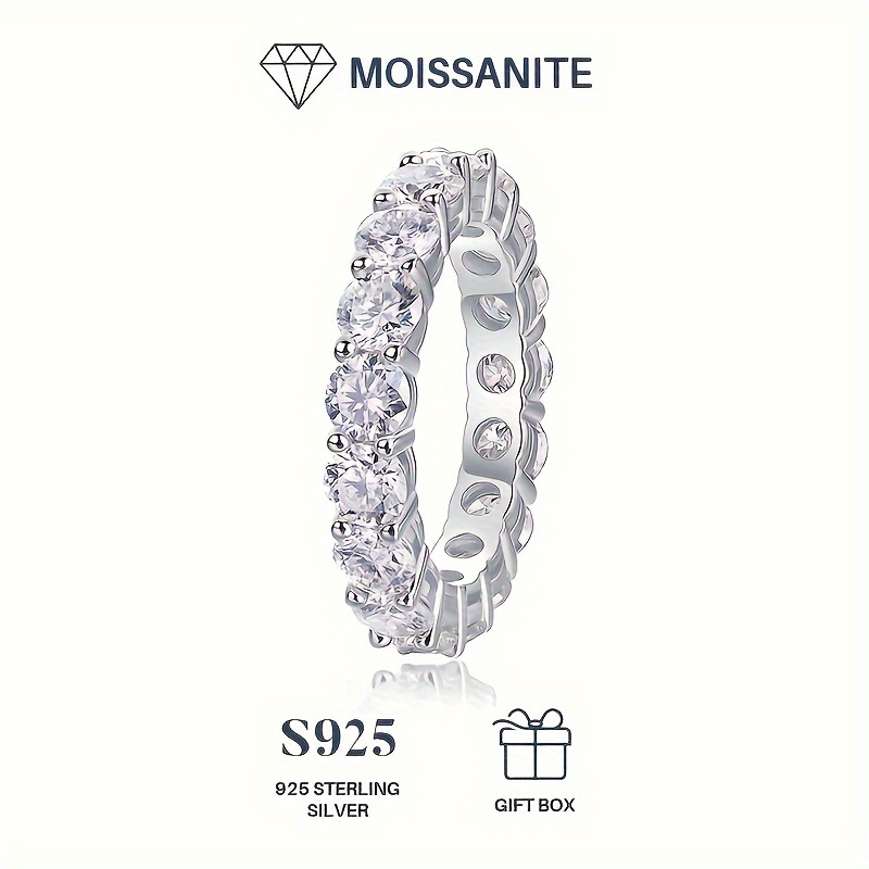 

5.1ct Moissanite Eternity Ring 925 Sterling Silver Symbol Of Eternal High Quality Gift For That Special Person