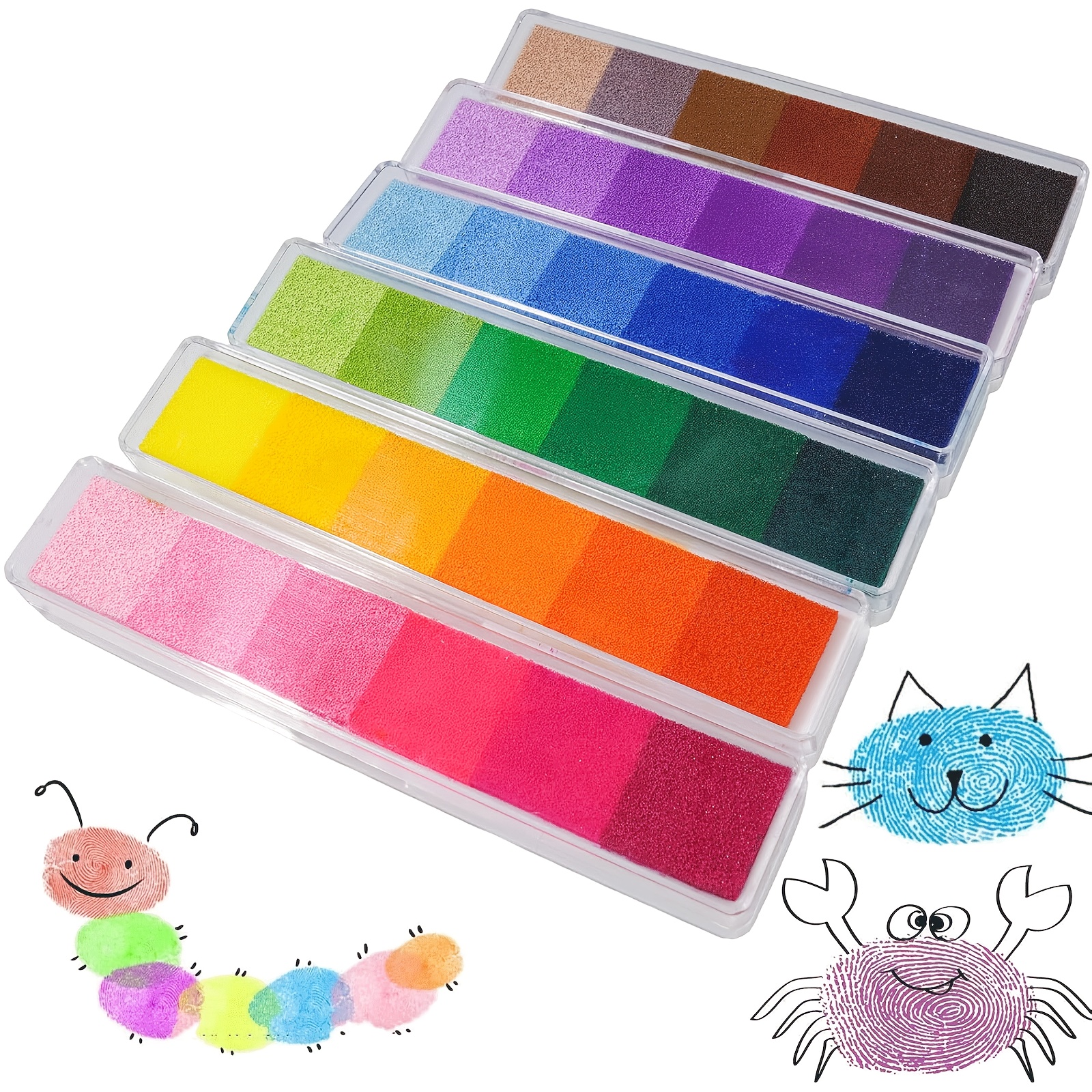5pcs Long Strip Multicolor Ink Pads Set for DIY Projects