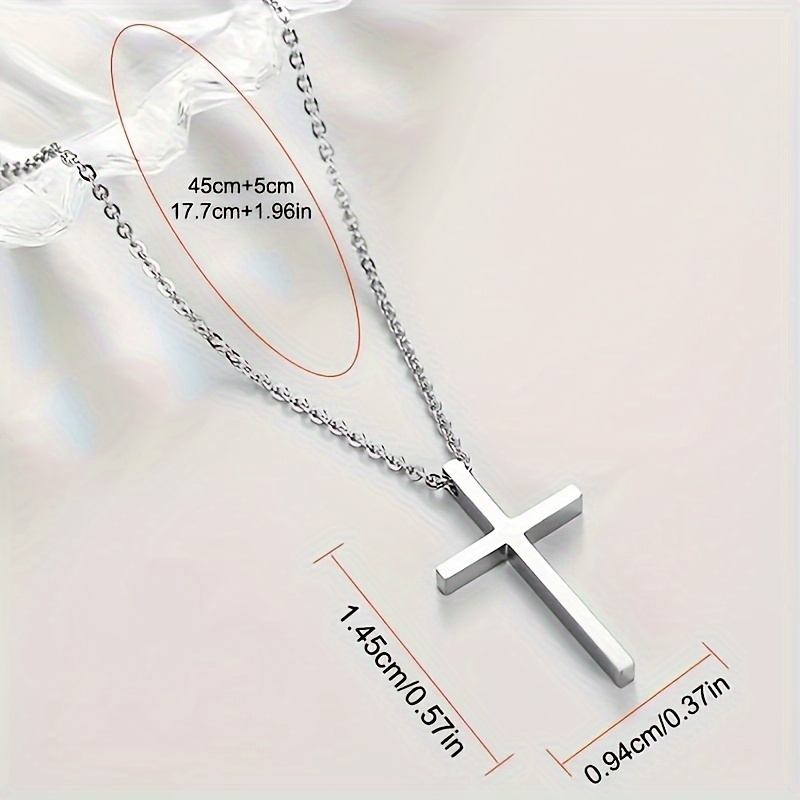   925   silvery cross pendant   hypoallergenic clavicle       for parties   3