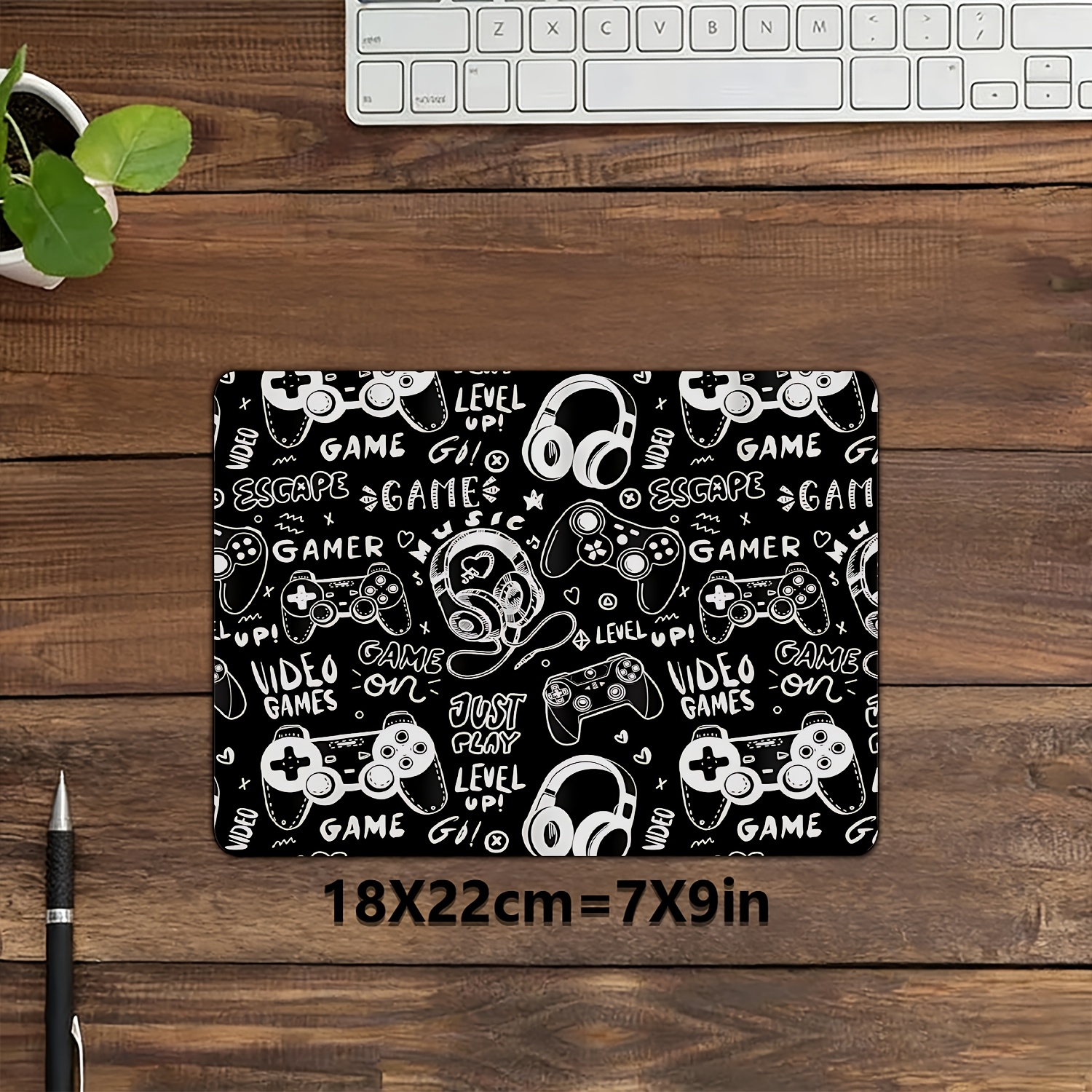 TEMU A Small-sized Black And White Anime-themed Mouse Pad With A Full Print Design, Featuring Durable High-definition Printing And A Non-slip Mini