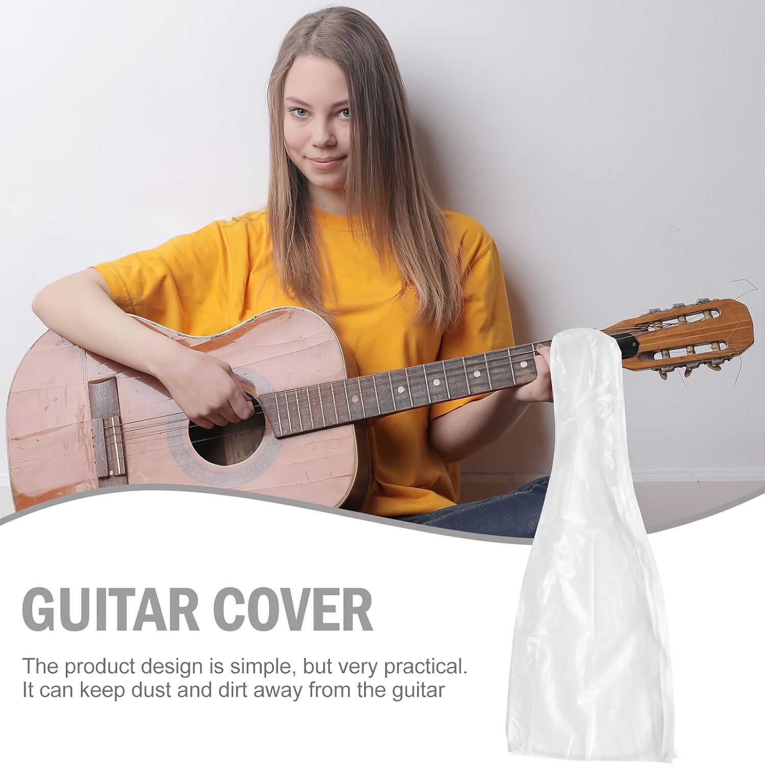 transparent silvery grey plastic guitar case universal Temu
