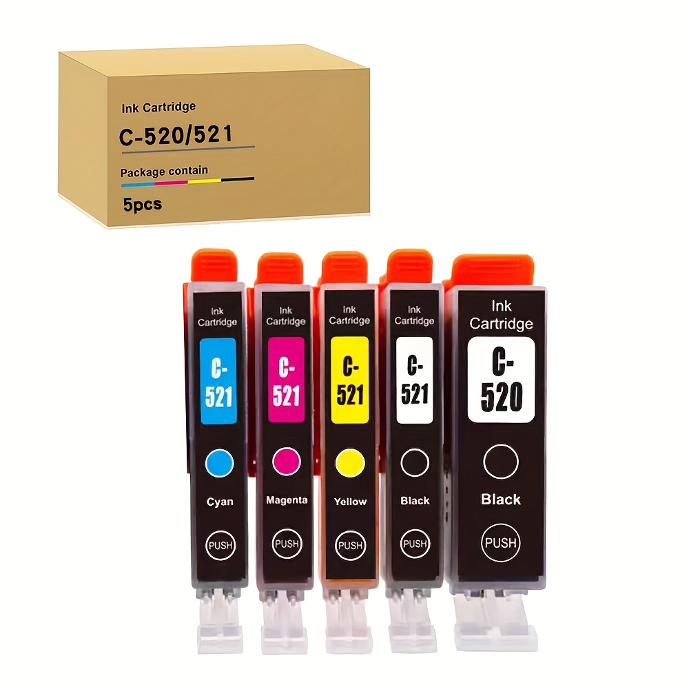 Image of Pgi520 Cli521 C-520 C-521 Ink Cartridges Compatible For Ip3600 Ip4600 Ip4700 Mx860 Mx870 Mp540 Mp550 Mp560 Mp620 Mp630 Mp640 Printers