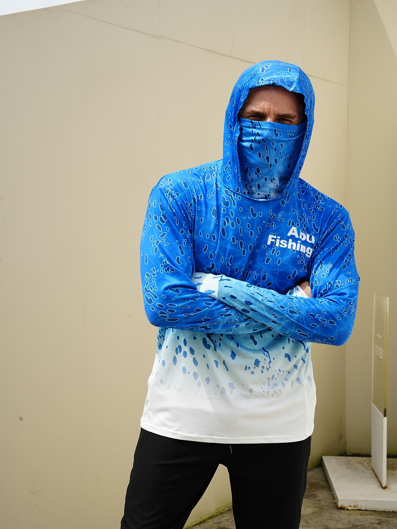 Hooded Shirt Fishing Shirt With Thumb Holes Sun Protection Mens