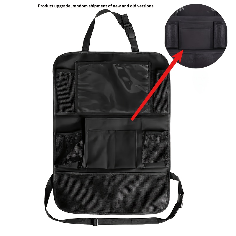 TEMU Car Seat Back Storage Bag, Tablet And Phone Transparent Pouch, Multi-functional Large-capacity Organizer Bag, Car Interior Accessories - New And