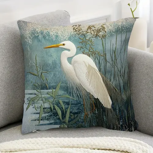 bohemian style 18x18 inch pillow cover reeds design rich and greens with golden accents short plush double sided printed zip closure ideal for bedroom or living room sofa decoration no insert bedroom decor accessory elegant sofa accessory detailed illustration boho bedroom decor