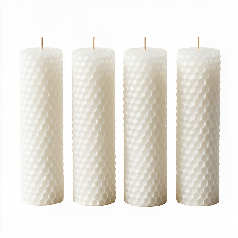 TEMU Petites mini bougies, longueur 4 pouces, cadeau d'appréciation des enseignants, lot de 4 bougies en cire d'abeille de , ensemble de bougies en
