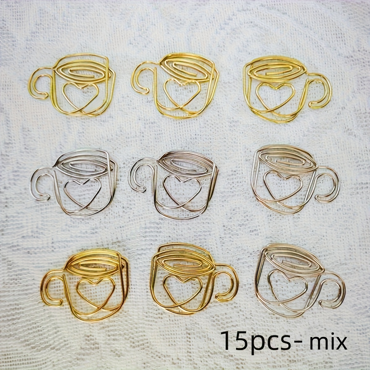 15/25pcs Cup Paper Clips,funny Cute Paperclips, Assorted Paper Clips For Office School And Personal Use