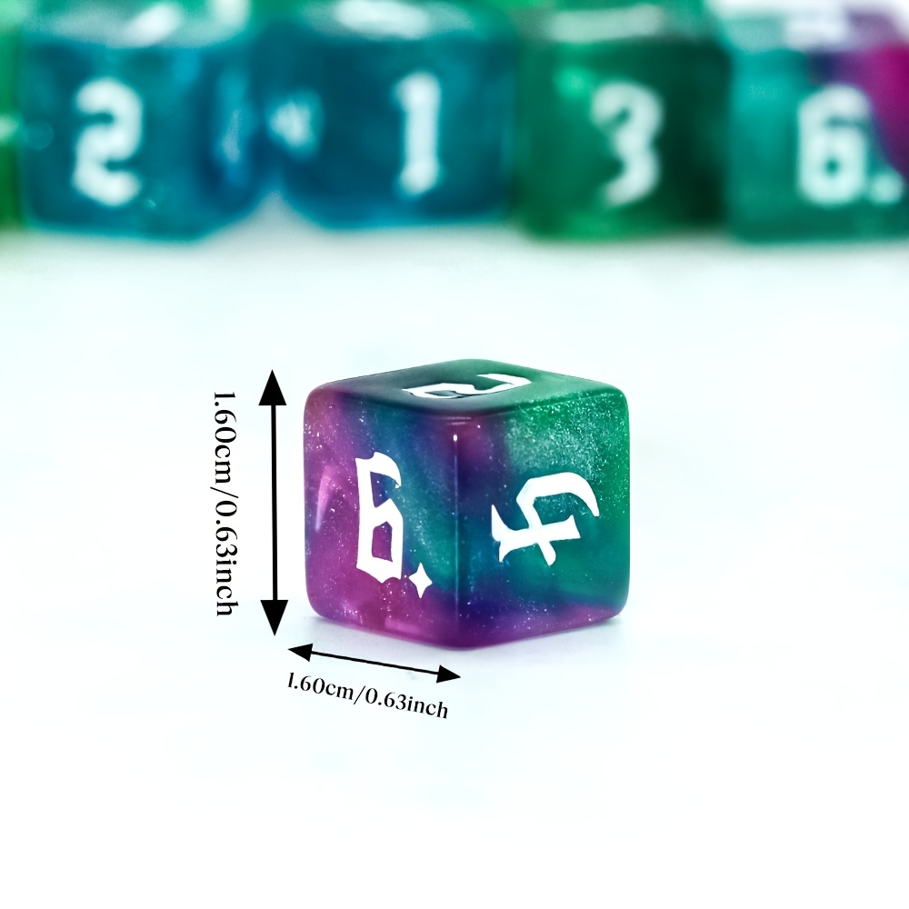 10pcs Nebula Swirl Galaxy Gradient Color D6 Dice Set, Tabletop