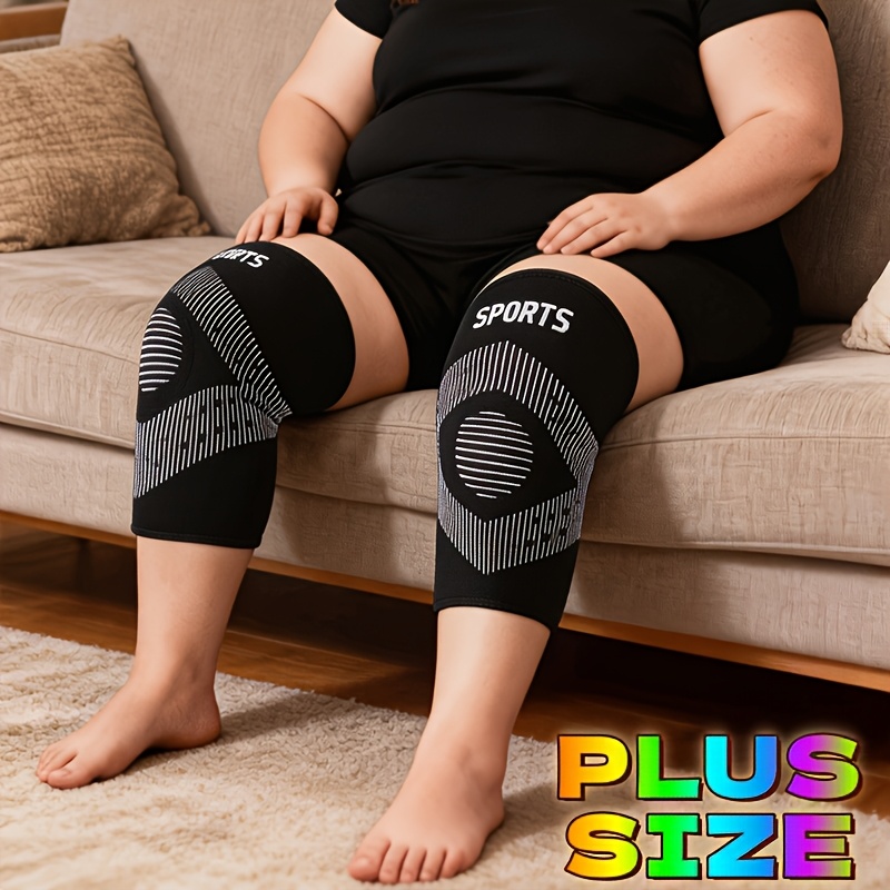 TEMU 1 Pair Extra Large Knee Braces With Non-slip Design, Breathable Oversized Compression Knee Support, Plus Size Knee Sleeves, For Gym, Workout,