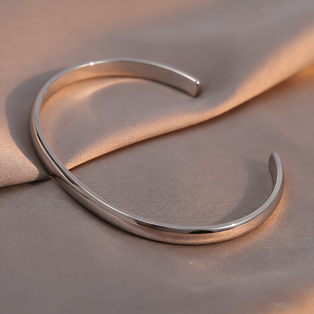 TEMU Bracelet de C à arc ouvert de 6 mm, étanche et à la décoloration, un accessoire de bijouterie pour femme, le plus pour la Saint-Valentin ou les