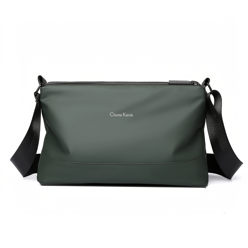 TEMU Men's Fashionable Small Crossbody Bag With Triple Compartment, Nylon, Zip Closure, Polyester Lined - Ideal For Daily Commute, Backpack, Capacity