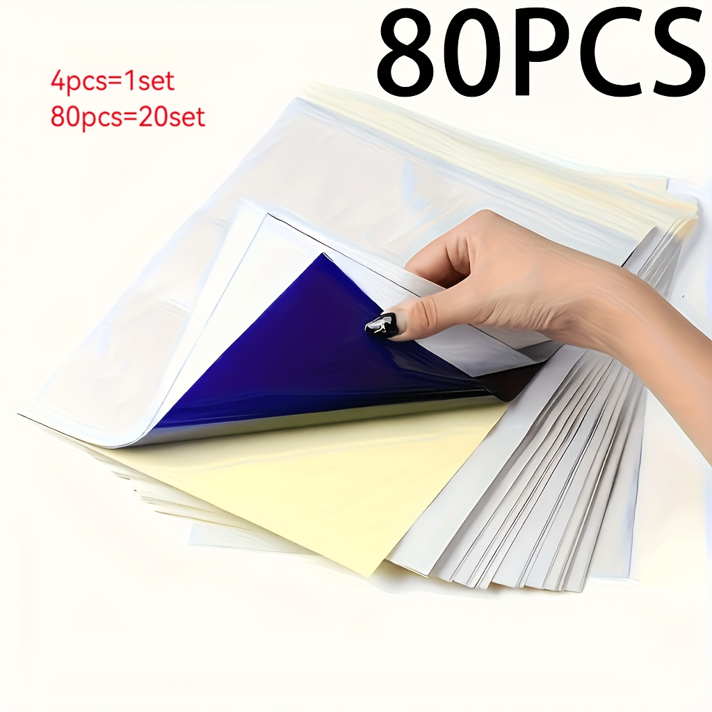 80 listov/20 kompletov papirja za prenos tetovaž, velikost A4, standardni termični papir za risanje, papir za risanje za tetovažerje, dodatki in
