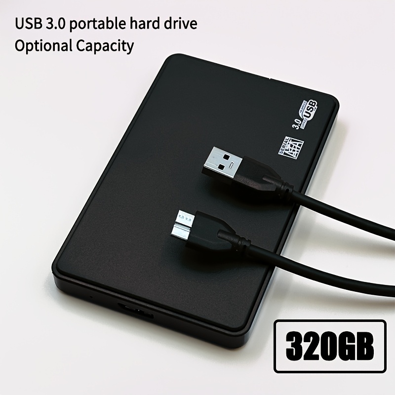 TEMU Sleek Usb 3.0 Portable Hard Drive - 250/320/500gb, Ideal For , Students & Professionals - Compatible With Laptops, Desktops & Tvs - Photos &