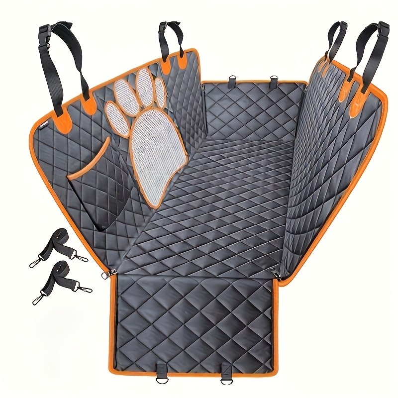 TEMU Dog Hammock | Car Seat And Door Cover With Mesh Windows And Side Zippers, Polyester Woven, Suitable For Cars, Trucks, And Suvs