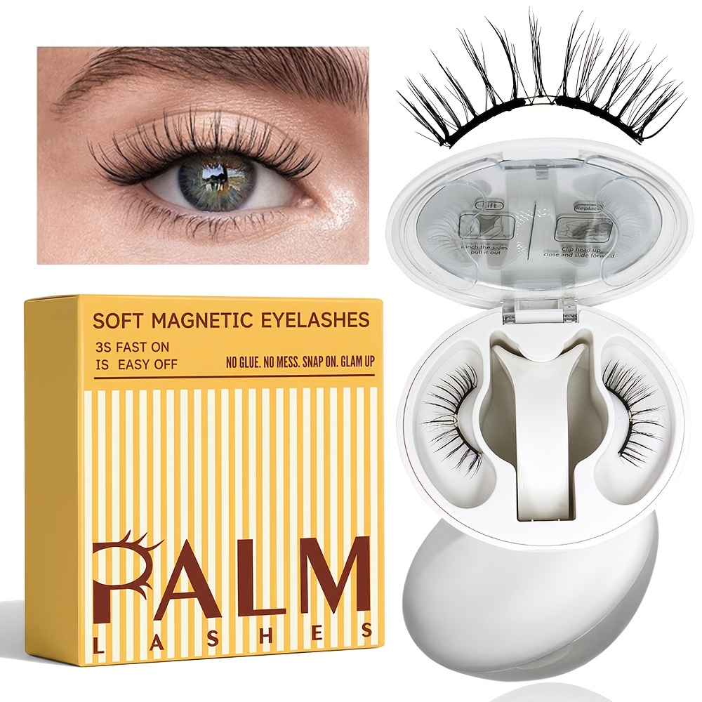 magnetic eyelashes with applicator kit upgrade soft magnetic lashes reusable false eyelashes natural look no   needed eyelashes for eye lightweight comfortable Product details 0