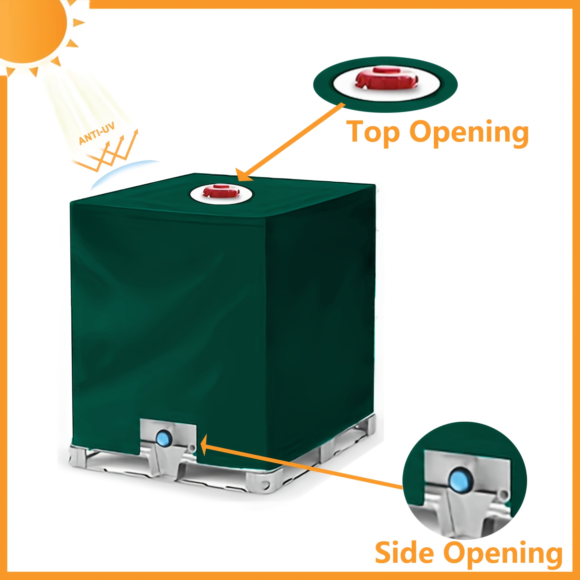 TEMU Cubierta verde para de agua de exterior, para de agua de un , protección solar, resistente a los rayos UV