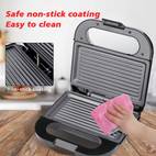 multifunctional sandwich maker three baking panels from portable panini breakfast maker with high power double sided heating suitable for flipping steak and grilling cheese non stick coating easy to clean waffle maker