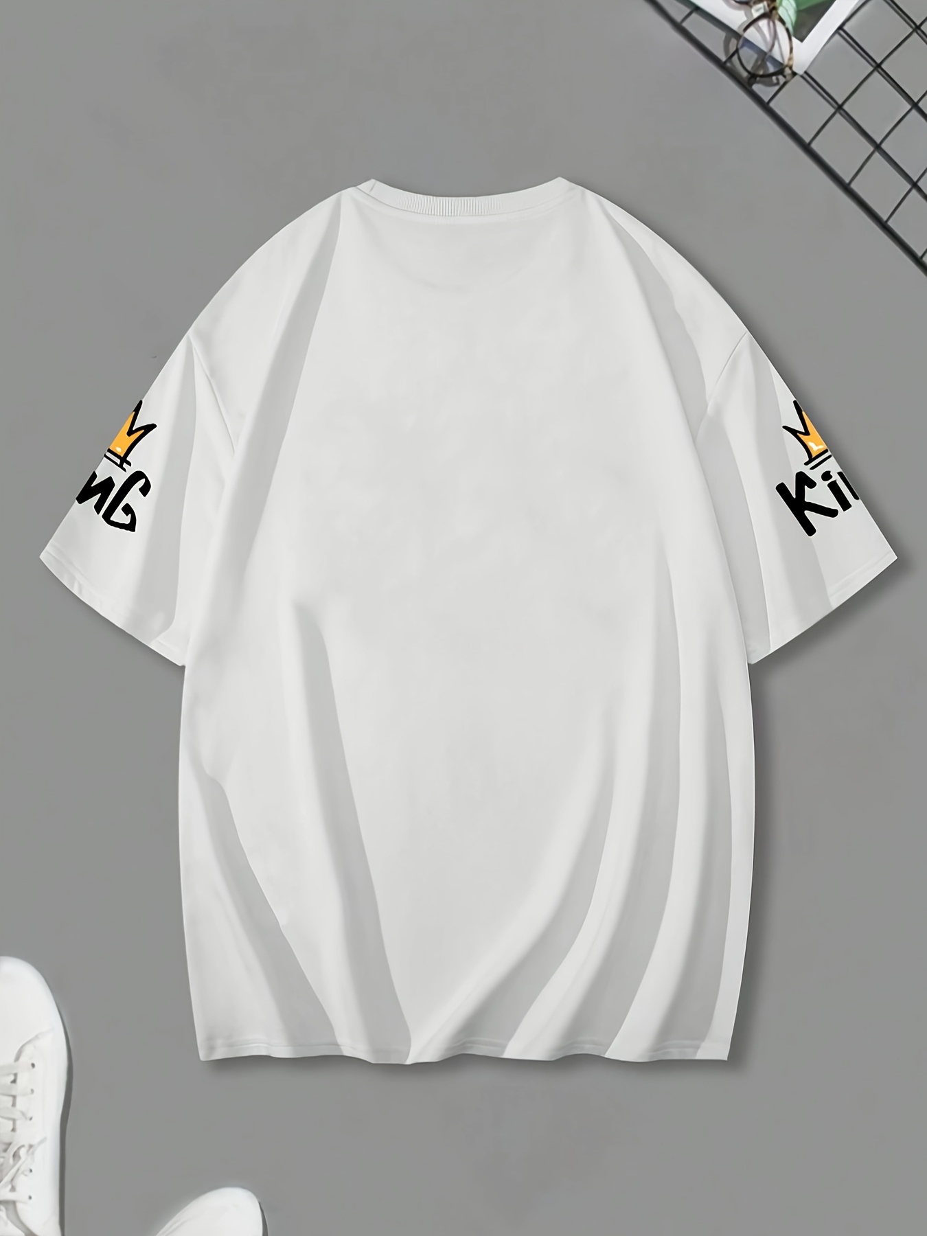 mens oversized drop shoulder t shirt loose fit geometric Temu