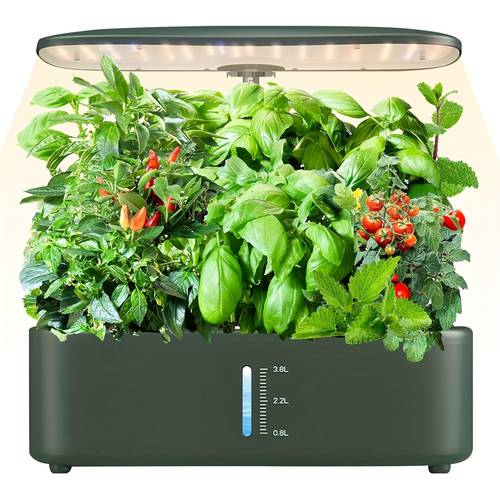 large tank hydroponics growing pods herb garden kit indoor lights plants germination kit with quiet water pump auto timer height adjustable to 20 gardening gifts home decor