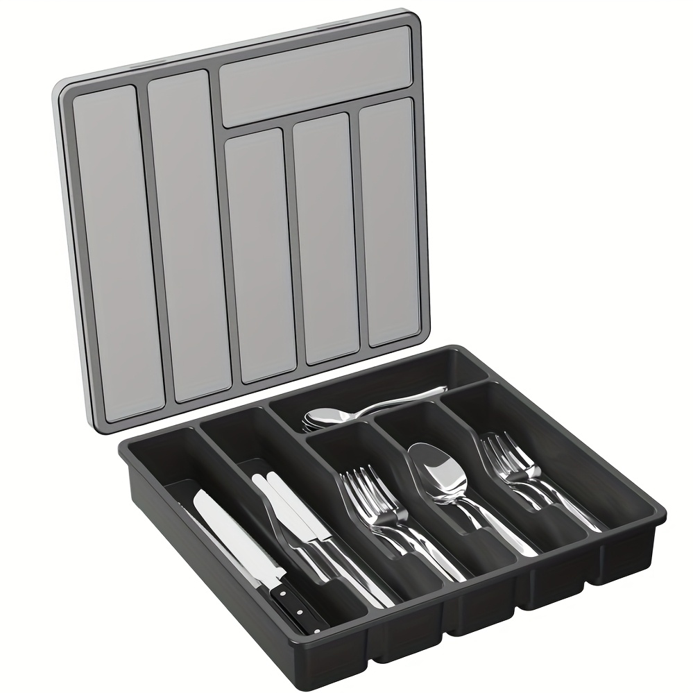 Silverware Drawer Organizer Tray Plastic Cutlery Storage