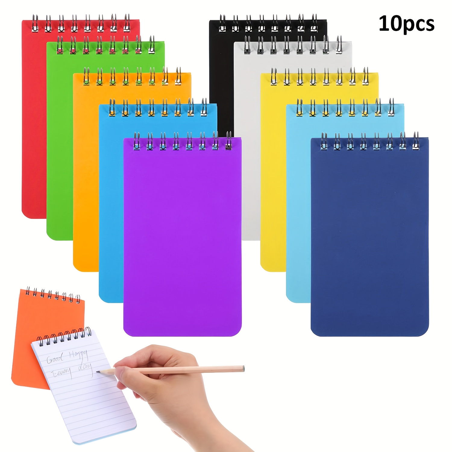 TEMU 10 Pack Pocket Notebooks, 3x5 Inch Spiral Notepads, Small Mini Memo Notepads With Color Cover For Office, School, College, Travel Mini Spiral