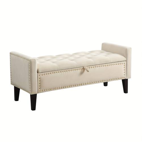 47 velvet storage bench upholstered ottoman with storage storage bench with for patio garden balcony yard living room