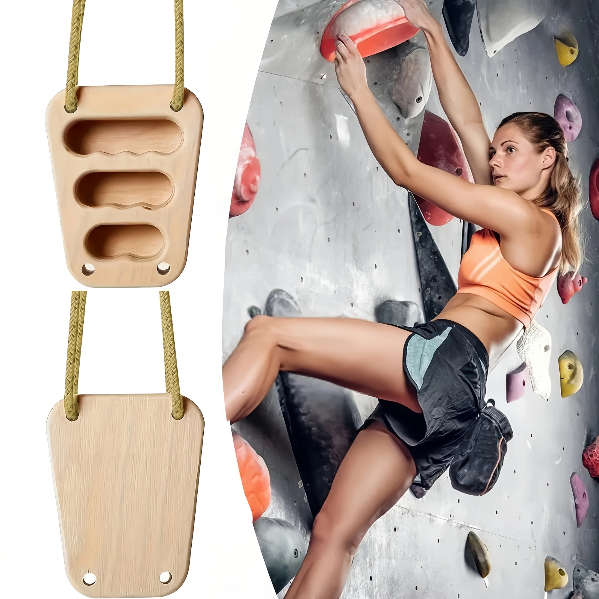 A Portable Finger Training Board, a Sturdy Wooden Finger Grip Trainer, Wall-Mounted Climbing Strength Training Equipment