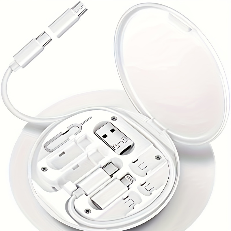 

Lyfnlove Multi-usb Charging Adapter Kit - Compact & , Includes Usb A & Type C To Micro/type C , Data Transfer & Card Storage, With Phone Holder , Sleek White Oval Design For Modern Tech Enthusiasts