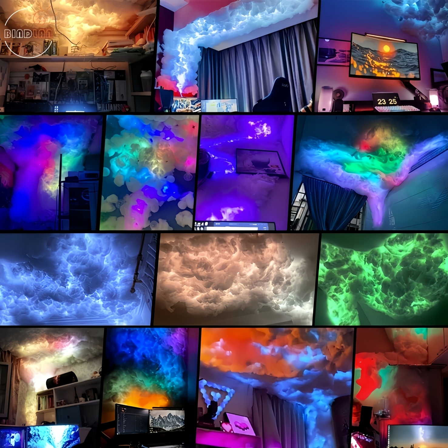 RGB Multi-Color 8m Oversized 3D Thundercloud Light