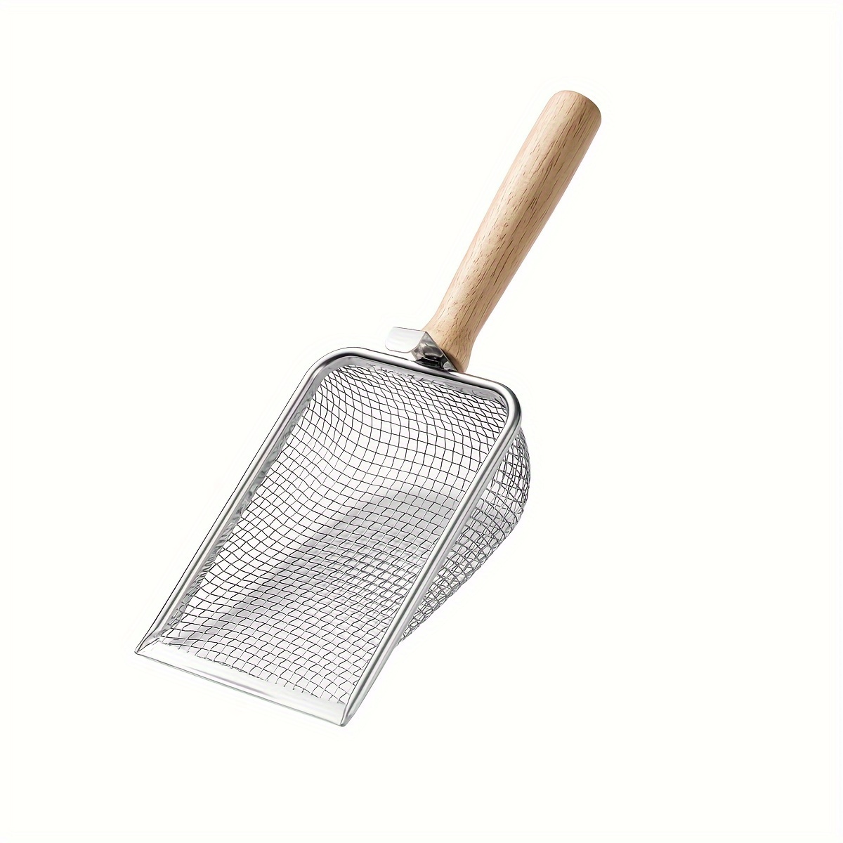 TEMU 1pc Cat Fine Hole Shovel Poop Small Hole Mineral Sand Stainless Steel Chicken Shovel Metal Cat Ore Shovel